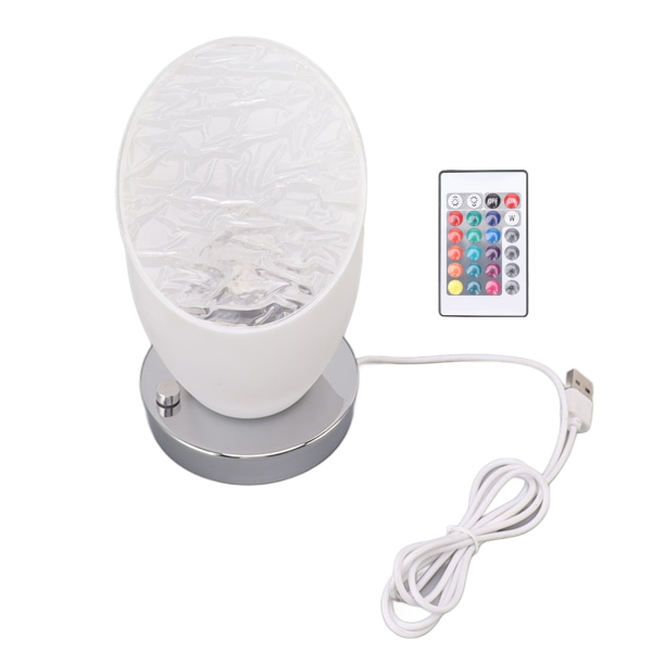 Small Bedside Lamp 16 RGB Color Changing Night Light Touch Lamp With Remote Control Rotating Water Ripple USB Plug In