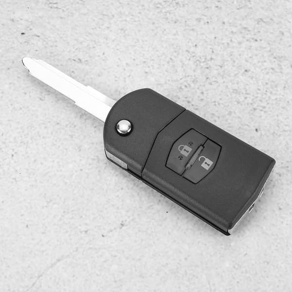 2-knapps bilfjernkontroll Flip Shell Nøkkelveske Deksel Passer til MAZDA 3 5 6