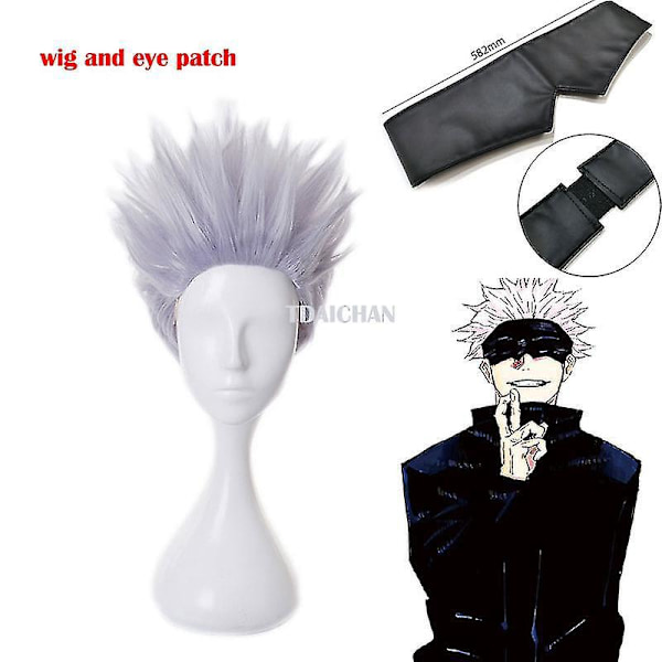 Gojo Satoru Cosplay Paryk - 2023 Anime Jujutsu Kaisen Fest Paryk One Size Briller