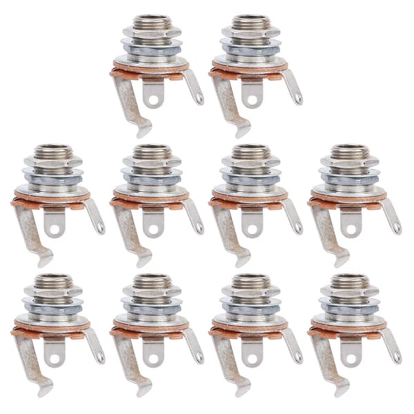 10 stk. 6,35 mm Mono Input Jack Socket til Elektriske Guitarer Basser Musikinstrument Tilbehør
