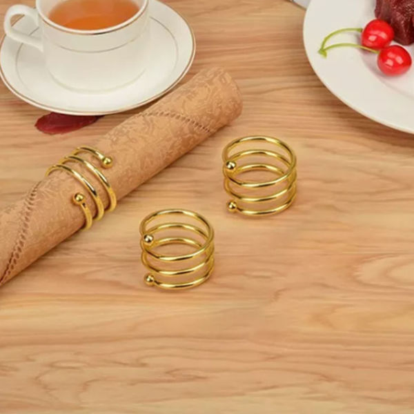 12 stk. servietring spiral vaskbar dekorativ metal servietring til bryllupsfest banket middag