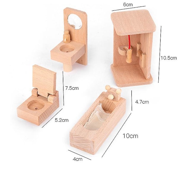 Miniatyyri Nukkekotihuonekalut 1:12 Mittakaavassa Puinen Sarja Tarvikkeilla Olohuoneeseen
