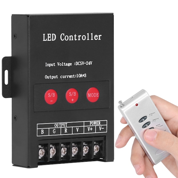 DC5-24V 360W LED-strip lysstyring Farverig RGB-modul Kontrol Lysstyrke Hastighedsjustering