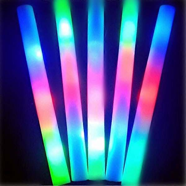 SZCZW Set med 5 pinnar (05 stycken - Skum) LED-skumljus med blinkande ljus, disco, festival och presenter