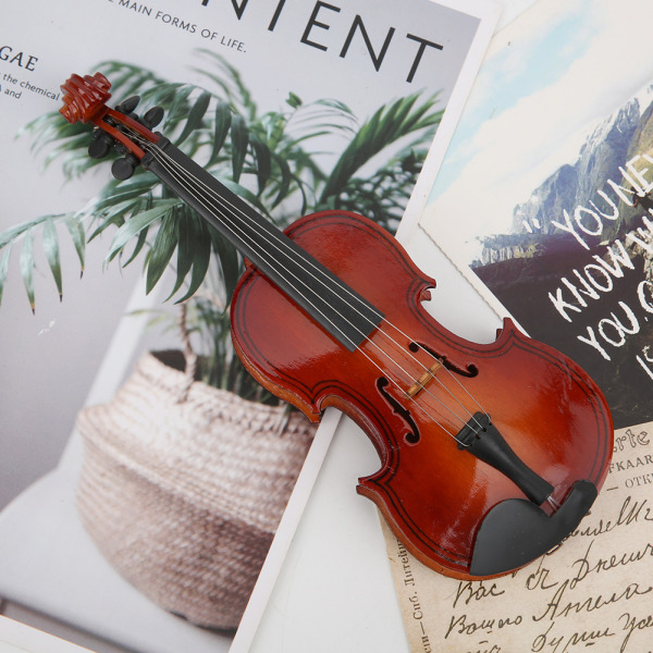 17 cm miniature træ violin model med stativ Musikinstrument håndværk dekoration gave