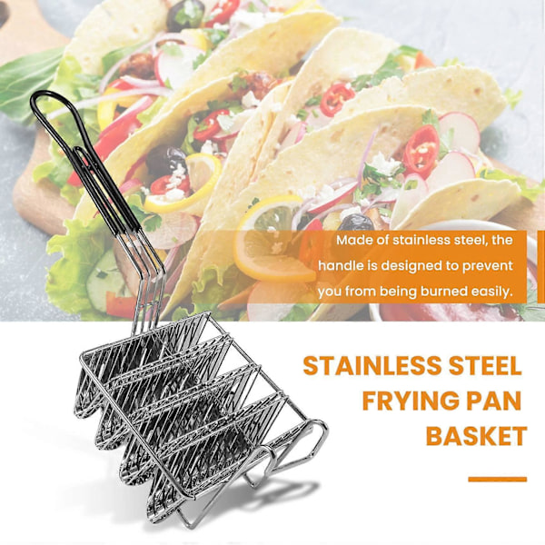 Taco Frityrkorg, Taco Skallfrityr, med Grepshåndtak Taco Holder Stativ