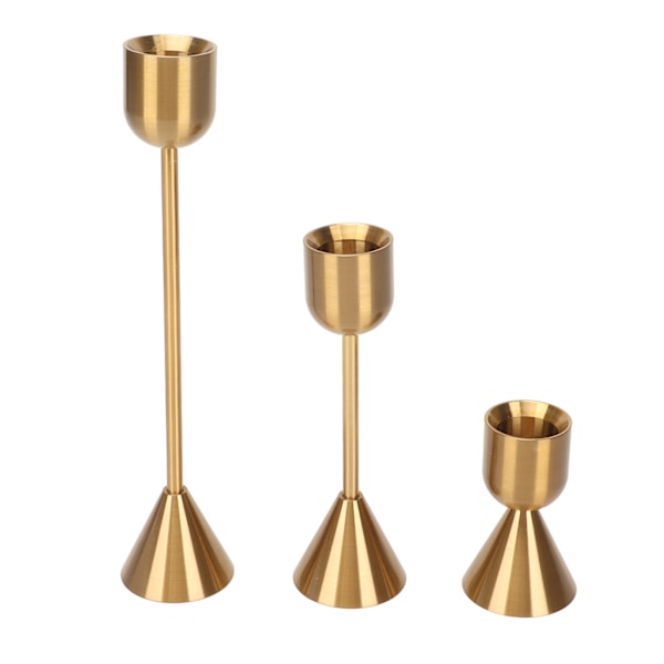 3 Pcs Candle Holders Different Heights Gold Candlestick Holders Taper for Home Decoration Holiday Gifts