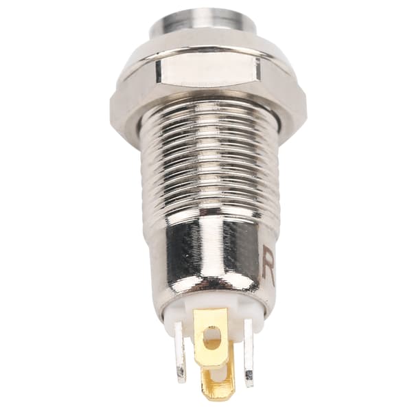 8mm Momentan Trykknapp Bryter Vanntett Trykknapp Startbryter med Lys 3VHvit