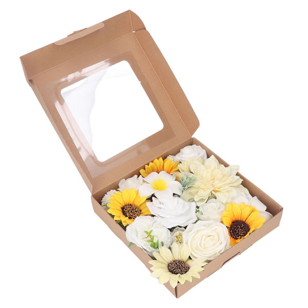 Konstgjorda blommor kombination låda set falska blommor för DIY bröllop fest heminredning rekvisita LH001