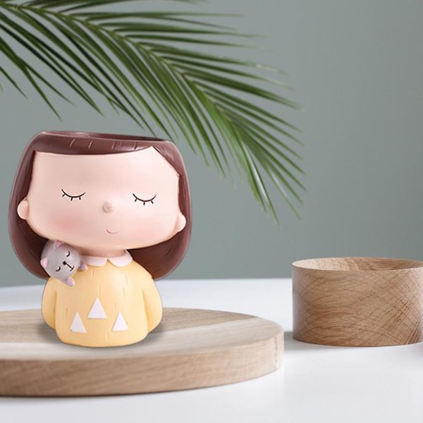 Mini Moderna Blomkrukor Kreativ Blomkruka för Bonsaikrukor Dekoration Kaktus D--