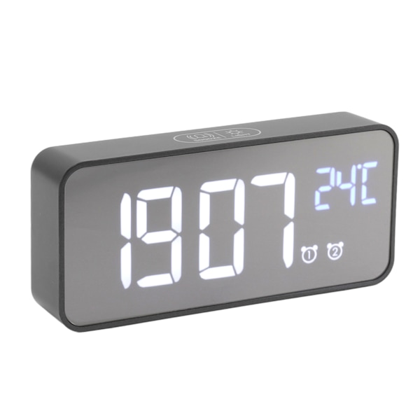 LED-spegel Digital väckarklocka Stor skärm Intelligent ljusstyrka Justera Snooze-funktion Stäng av minnet 13 låtar för hemmet