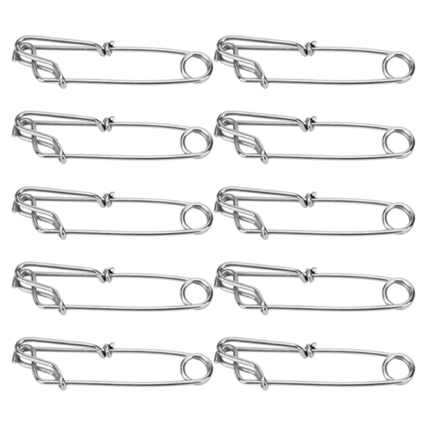 10 stk rustfritt stål langline grenhengere Snap Clip Tunfisk Clamp fiskeutstyr 2,6X100mm