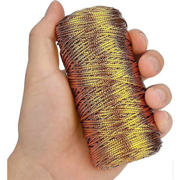 Metallinen kultalanka kultainen nyöri 1,5 mm askarteluun, lahjapaketointiin, joulukoristeluun (ei-elastinen)