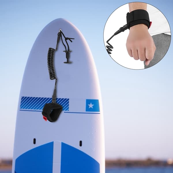 Bodyboard Coiled Håndledsline Board Surfing Tilbehør 5.5MM/5ft Sort