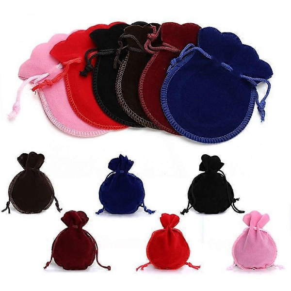 30 stk. 12x9cm Velvet Snørebåndsposer, Røde Græskar Gaveposer Slikposer Smykkeopbevaringsposer til Bryllupsgaver