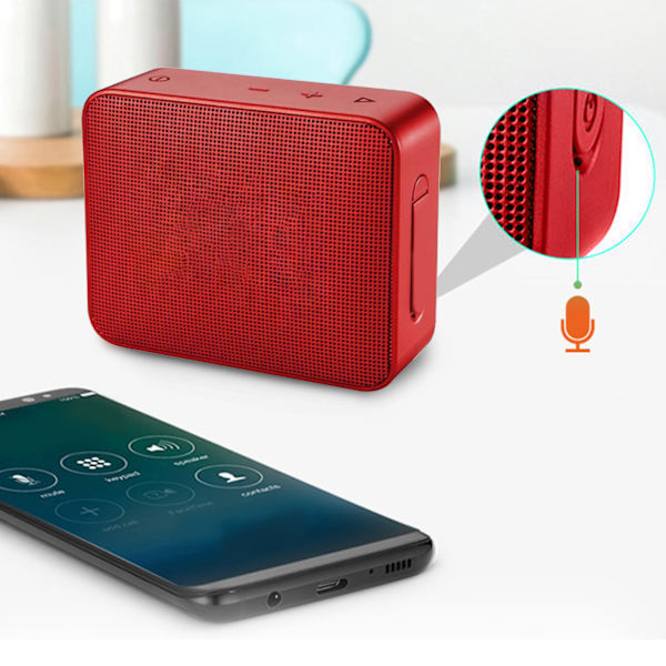 Langaton Bluetooth-kaiutin HiFi-stereobassolla, monitoiminen minikannettava langaton kaiutin ulkoilmatkalle kotiin, punainen