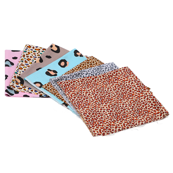 Leopardprint stoff 19,7 tommers brede assorterte stiler Mykt pustende lett flerbruks quilting stoff for håndverk DIY