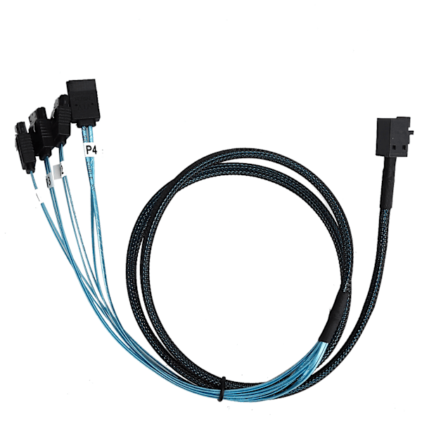 Mini SAS HD 12GB SFF‑8643 till 4 SATA LSI-adapterkortkabel 1m/1,1yd vävd kopparersättning