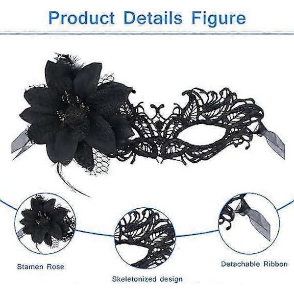 Lady of Luck Blonde Maske, Sexet Venetiansk Mascara Blonde Sort Bal Maske Halloween Fest
