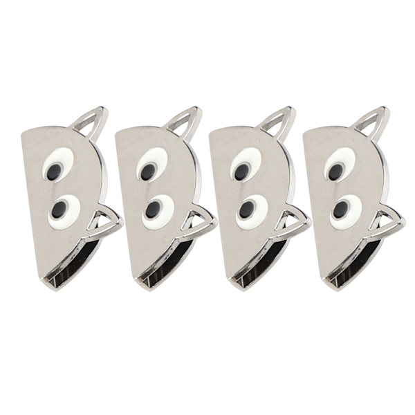 4 st metallspännen tecknad halvcirkelmönster DIY läder bagagefäste dekorationSilver B01-51-52055