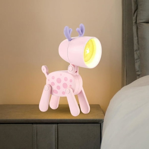 Cartoon LED Nattlampa Vikbar Lampa med Öron Perfekt Present för Studenter