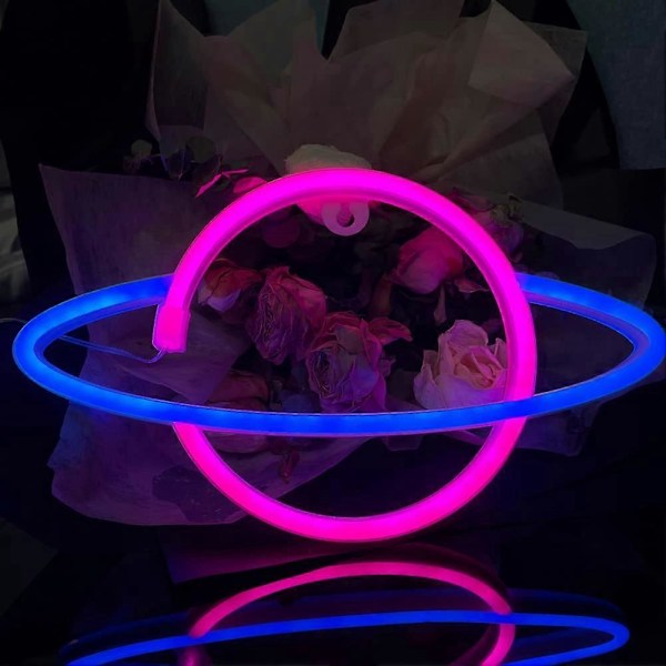 LED Planet Neonskilte LED Planet Neonskilte Batteri eller USB-drevet LED Planet Soveværelse Bar Julefest Festlig Dekoration Gave Neon Planet