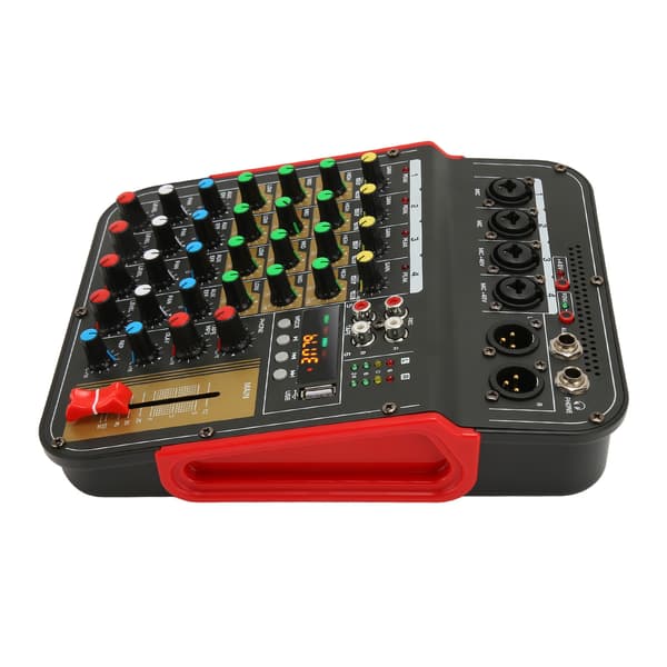 Professionel lydmixer Bluetooth USB MP3-afspilning Indbygget DPS-lydcontroller 4-kanals mixer med digitalt display 100-240V US-stik