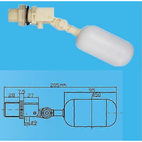 2 stk. 3/4 tomme Automatisk Vann Float Ventil Kuleventil for Akvarium 25mm