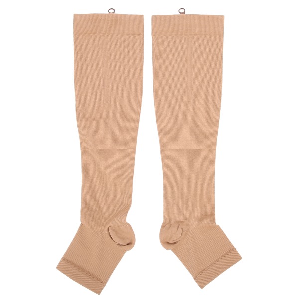 Elastic Sports Open Toe Compression Strumpor Dragkedja Anti-Slip Fotskyddsärmar (XXL)