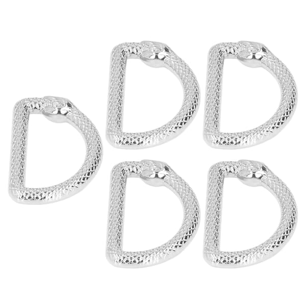 5 stk D-ringer sinklegering solid slitesterk multifunksjonell bred applikasjon metall D-ringer for veske ryggsekk belte sølv