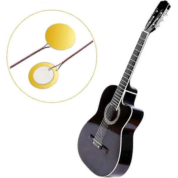 30 st Piezoelement Summer, 27 mm Piezo Akustiska Pickuper, Piezo Konverterelement, Discpickuper, Pickup Summer, Piezo Trigger Summer