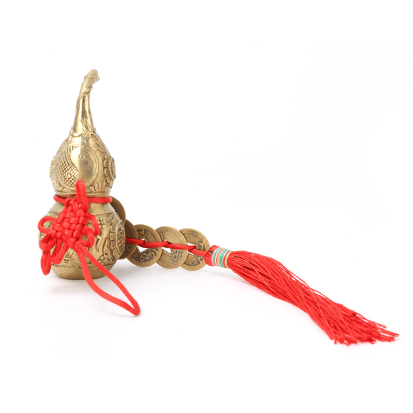 Ren messing Wu Lou Cucurbit-græskar Home Decoration Symbol for Held og Treasure