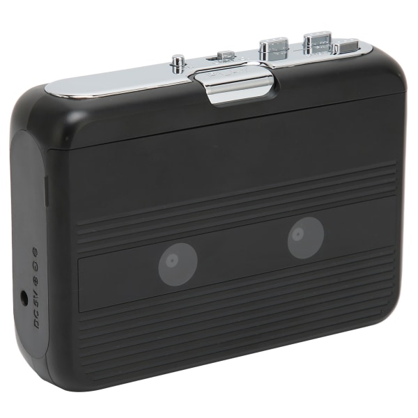 TON007B Bluetooth Kassetteafspiller med Hovedtelefon Auto Reverse Funktion Stereo Kassetteafspiller Sort