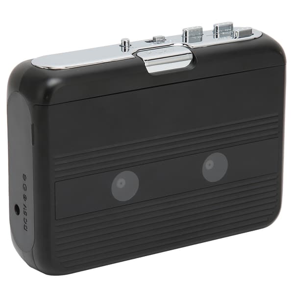 TON007B Bluetooth-kassettspiller med hodetelefon, automatisk reversfunksjon, stereokassettspiller, svart