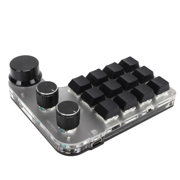 Programmerbart tastatur med RGB 3 knott 12 taster Bluetooth DIY multifunksjonstastatur for kontormedielaboratorium