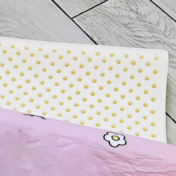 Barnkudde Naturligt Latex Kurva Andningsbar Dubbelskikts Kudde Seriefigur Kudde för Barn Nummer 7 Rosa 27x44cm/10.6x17.3in