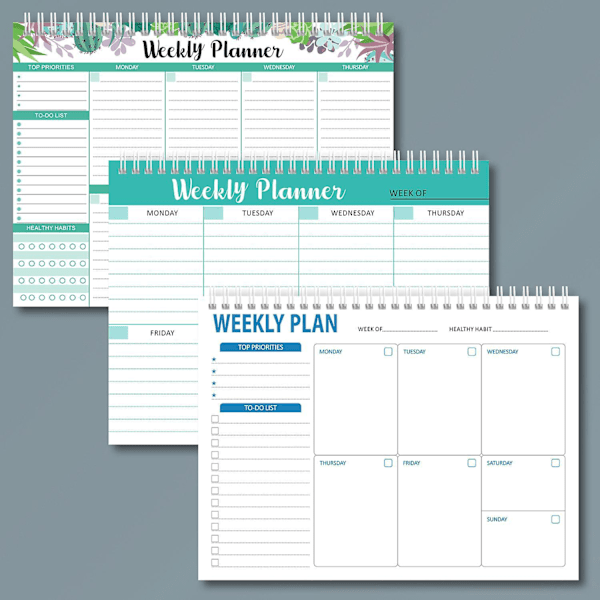 Månedlig A4 Planner - Ugentlig dagsorden, To-Do List Notebook - Fransk Månedlig Agenda - Ugentlig Planner