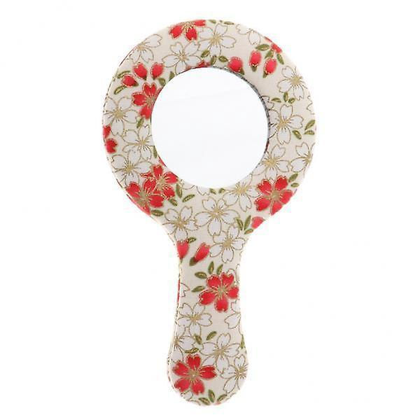 2 x Vintage-tyylinen pyöreä kädessä pidettävä matkameikkipeili kompakti meikkipeili kuvio 6