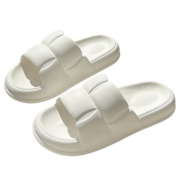 Bekväma tjocksulor unisex hushållstofflor för sommaren 40-41 vita