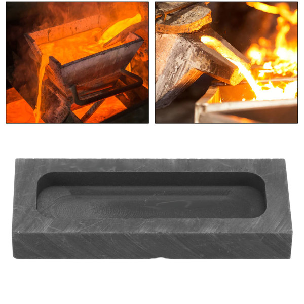 Rektangulær grafittstøpeform - ideell for støping, smelting og raffinering av gull og sølv 60*24*8mm