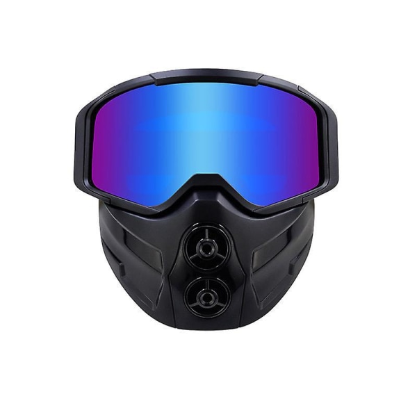 Avtakbare visir motorsykkelbriller for anti-dugg, vindtett kjøring med hjelmkompatible solbriller