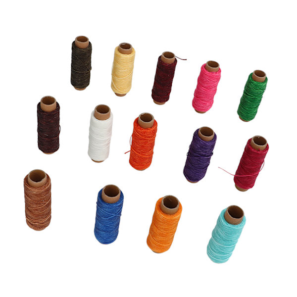150D vokset tråd 15 farger 55yd bærbar vokset snor vokset snor for DIY skinnhåndverk skinnsøm