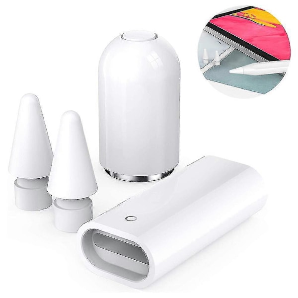 2-pakning Kompatibel med Apple Pencil-tupper, slitesterk Fine (hvit)