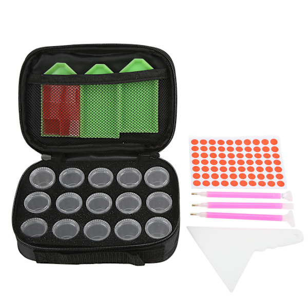 Rhinestone Painting Case 15 Grid Transparent Design Portable Practical Bead Storage Containers Art Supplies
