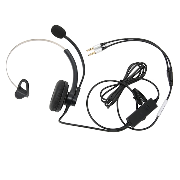 Enkeløret kablet headset med støydemping HD-anrop Telefon headset for Call Center Office Business Online Course Dual 3.5mm Interface