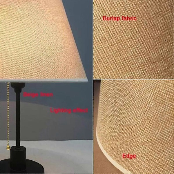 Bordlampe Lampeskærm Tilbehør E27 Nedre Diameter 30cm Gul