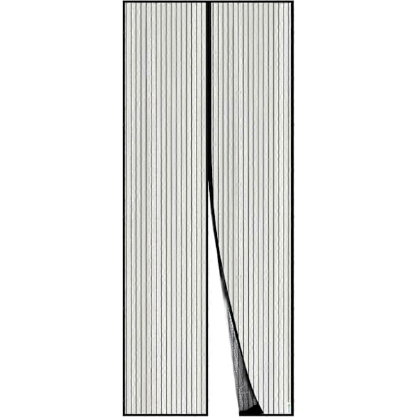 Magnetisk myggenet til dør, netgardin, magnetisk forsegling fra top til bund med selvlukning, holder frisk luft inde (90x210cm, sort)