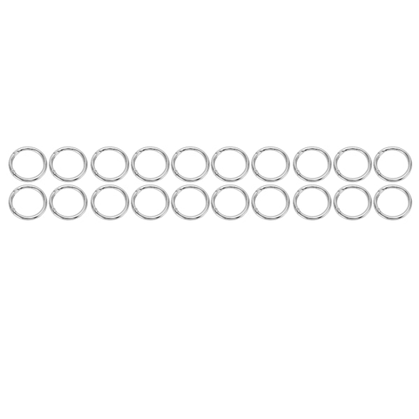20 stk Spring O-ringe 1,57 tommer diameter 0,2 tommer tyk stærk kobber sikker lukning fjederspænder til pung Taske smykker DIY Sølvfarve