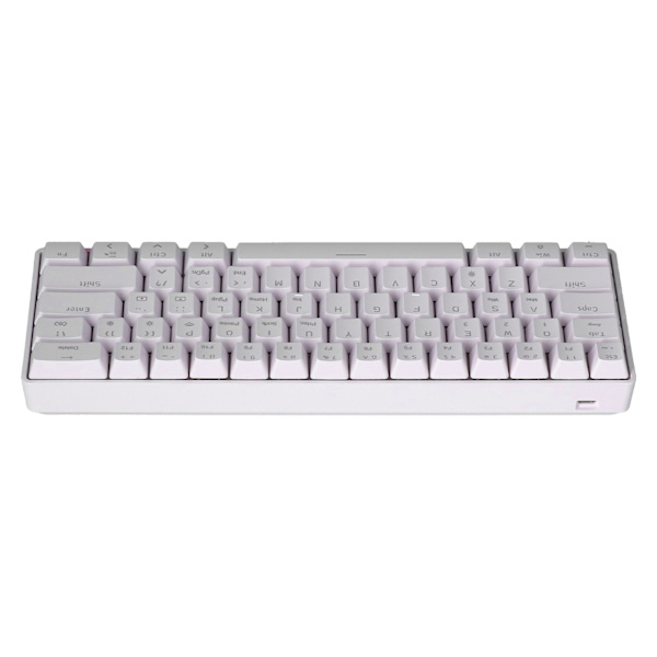 Trådlöst tangentbord 12 ljuseffekter PBT 61 tangenter Stabil överföring Dator komponent Vit Röd switch