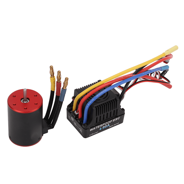 3650 3900KV Vandtæt Børsteløs Motor 60A ESC Elektrisk Regulator Lang Ledning til 1/8 1/10 RC Bil